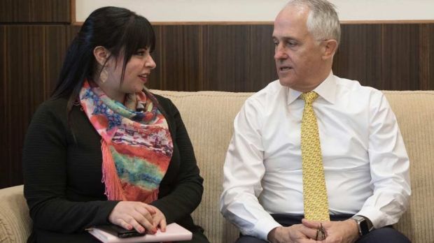 Dassi Erlich meets Prime Minister Malcolm Turnbull in Melbourne earlier this year. Photo: Supplied