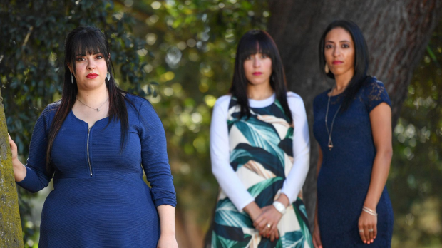 Sisters (left to right) Dassi Erlich, Nicole Meyer and Elly Sapper. Photo: Joe Armao